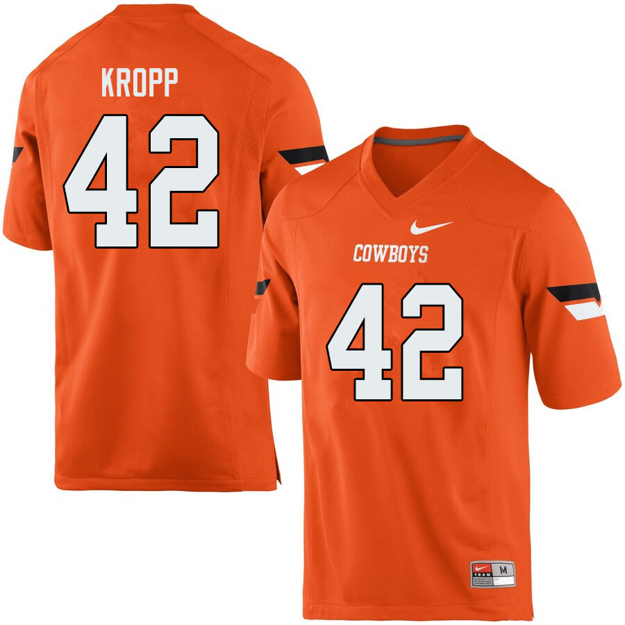 Men #42 Carson Kropp Oklahoma State Cowboys College Football Jerseys Sale-Orange - Click Image to Close
